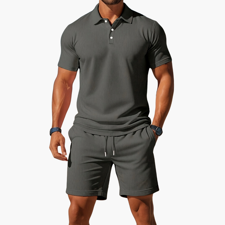 Waffle | Textured Waffle Knit Drawstring Mens Short