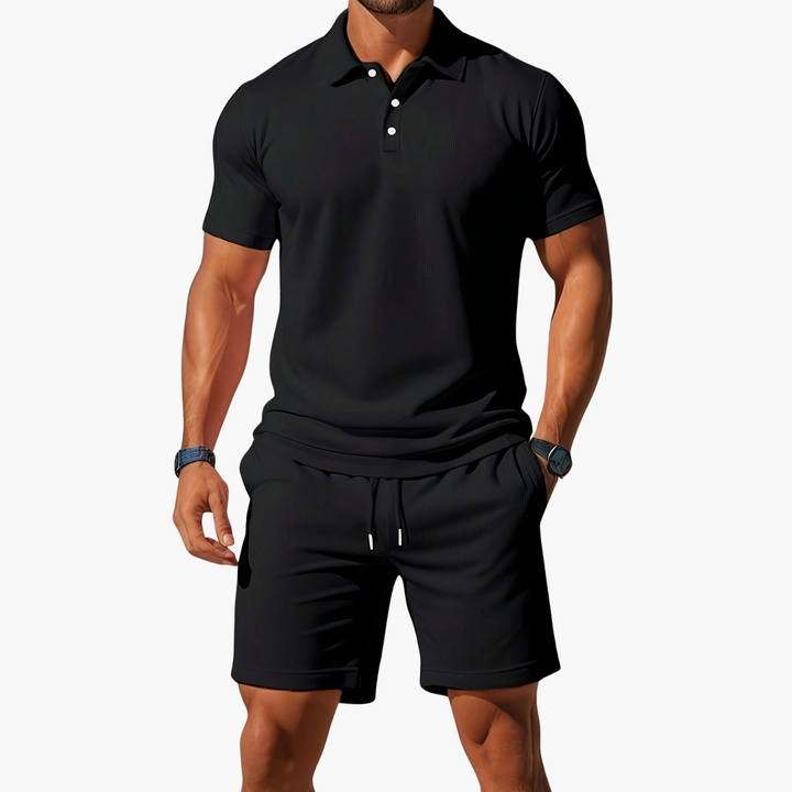 Waffle | Textured Waffle Knit Drawstring Mens Short