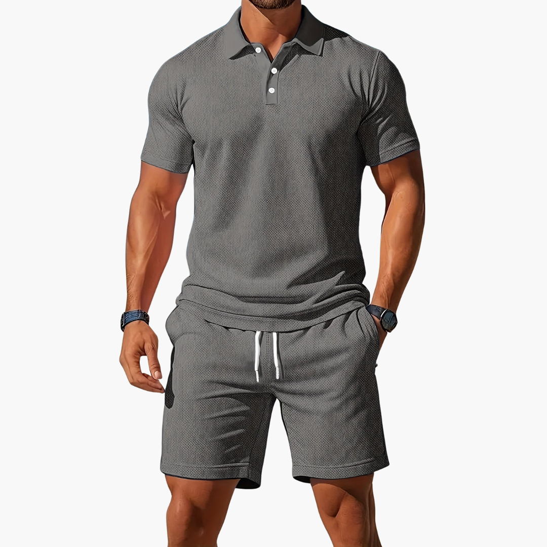 Waffle | Textured Waffle Knit Drawstring Mens Short