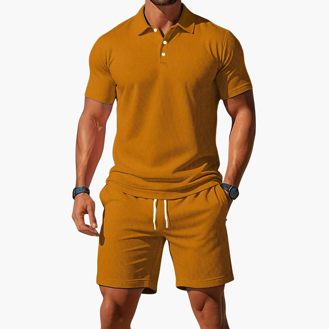 Waffle | Textured Waffle Knit Drawstring Mens Short