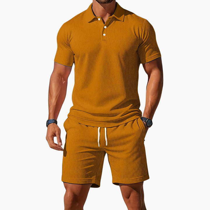 Waffle | Textured Waffle Knit Drawstring Mens Short