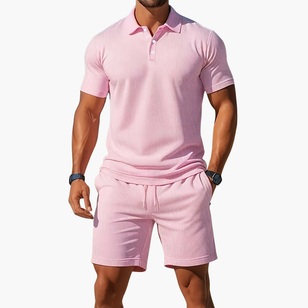 Waffle | Textured Waffle Knit Drawstring Mens Short