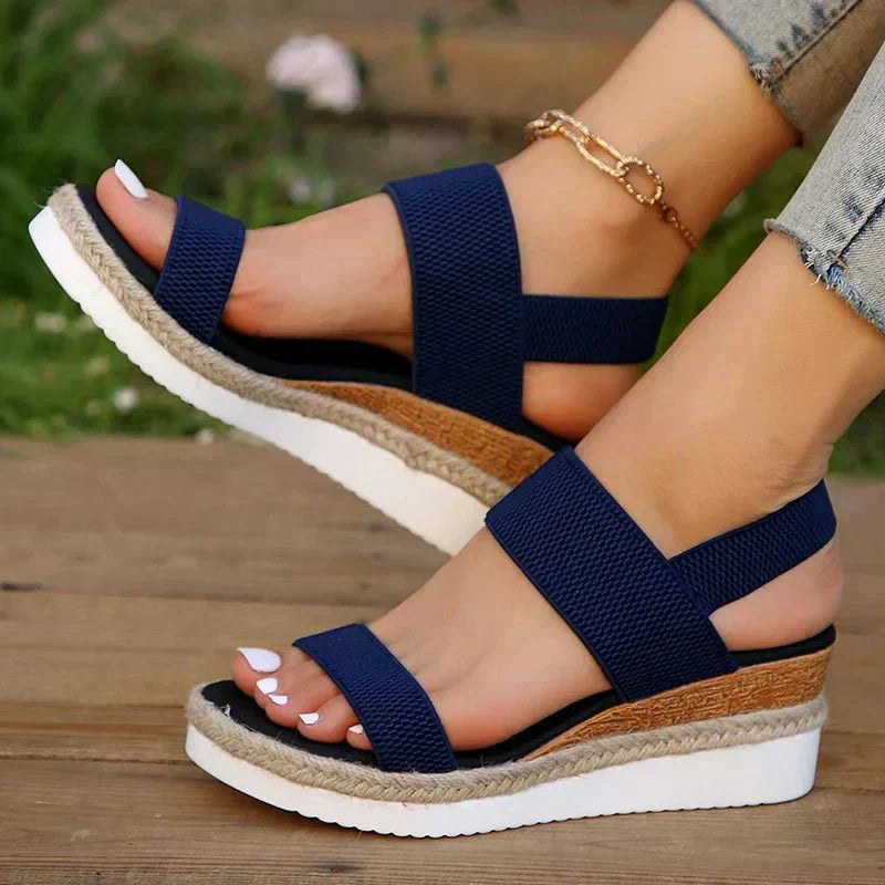 Verlaine | Women's Platform Orthopedic Sandals – Elastic Strap Sporty Design