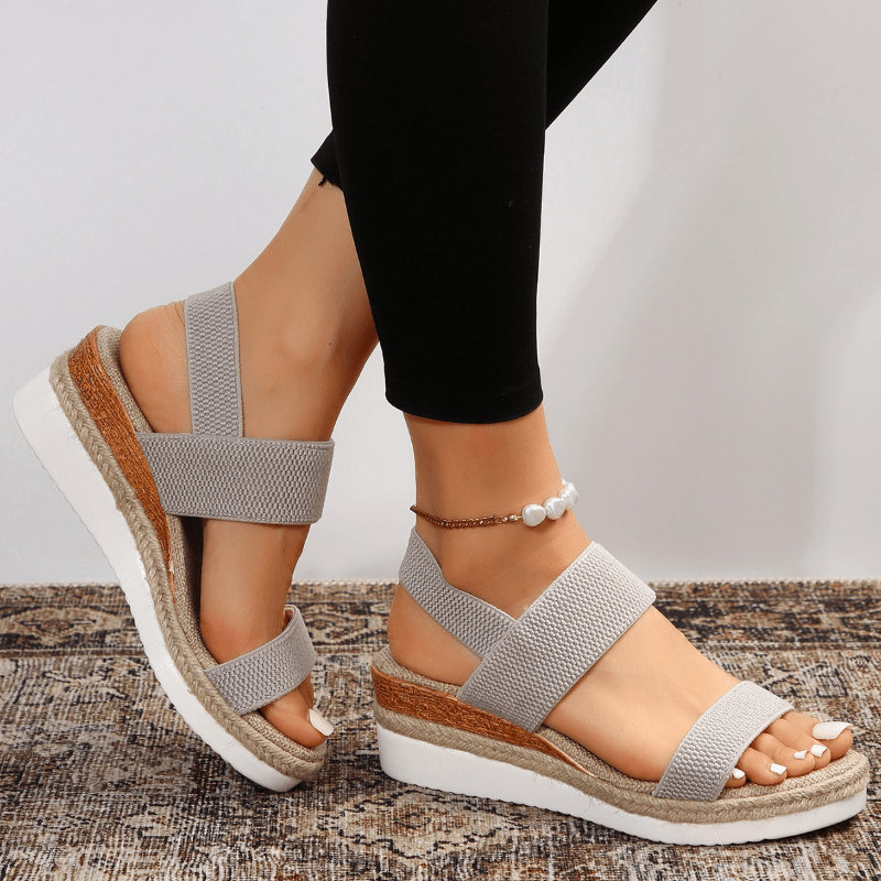 Verlaine | Women's Platform Orthopedic Sandals – Elastic Strap Sporty Design