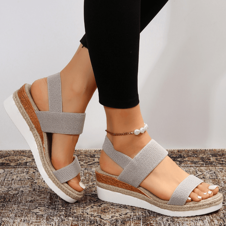Verlaine | Women's Platform Orthopedic Sandals – Elastic Strap Sporty Design