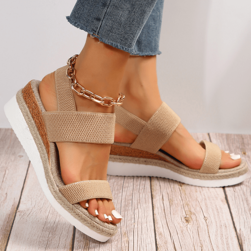Verlaine | Women's Platform Orthopedic Sandals – Elastic Strap Sporty Design