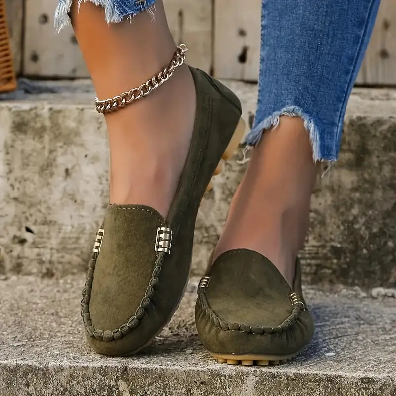 Demi | Women's Suede Slip-On Flat Loafers