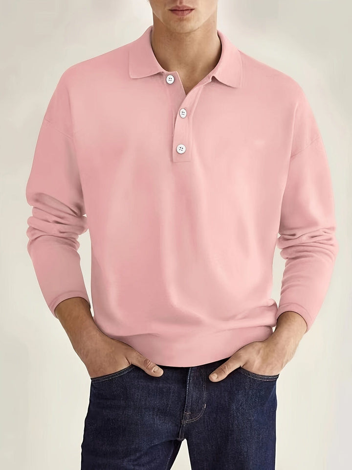 Everton | Men's Long Sleeve Polo Shirt – Cotton Blend Casual Design