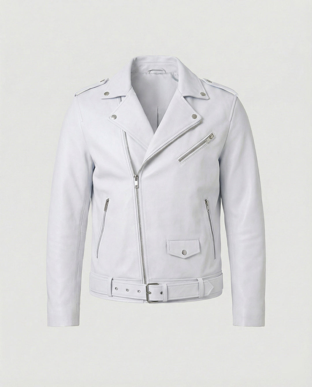 Connell | Belted Epaulette Classic Moto Men's Leather Jackets