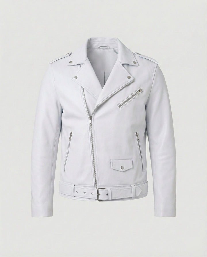 Connell | Belted Epaulette Classic Moto Men's Leather Jackets