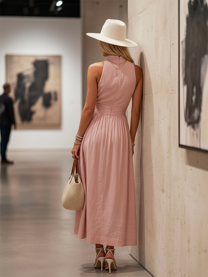 Elowen | Flowing Halter Dress Wedding Guest Maxi
