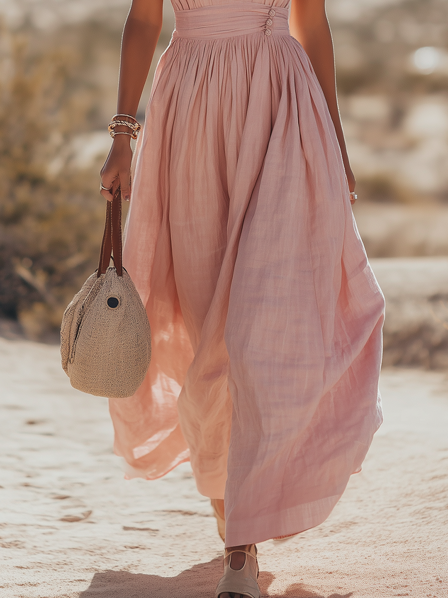 Elowen | Flowing Halter Dress Wedding Guest Maxi