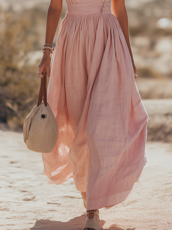 Elowen | Flowing Halter Dress Wedding Guest Maxi