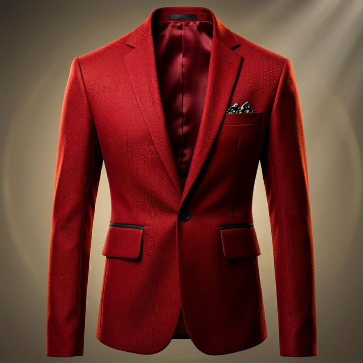 Sterling | Classic Single Button Blazer with Pocket Square