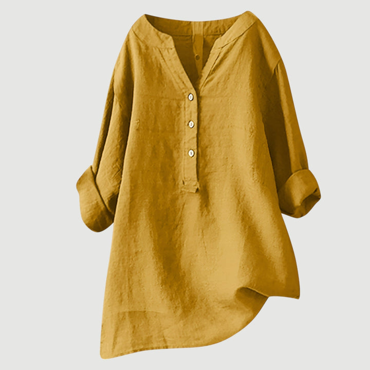 Sandrift | Linen Button-Up Longline Tunic Blouse