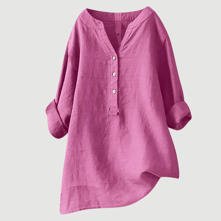 Sandrift | Linen Button-Up Longline Tunic Blouse