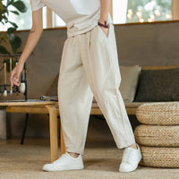 Kyoto | Tapered Drawstring Harem Men's Linen Pants