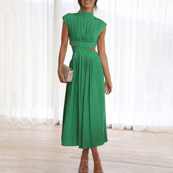 Corinna | Cut-Out Halter Dress Wedding Guest Midi