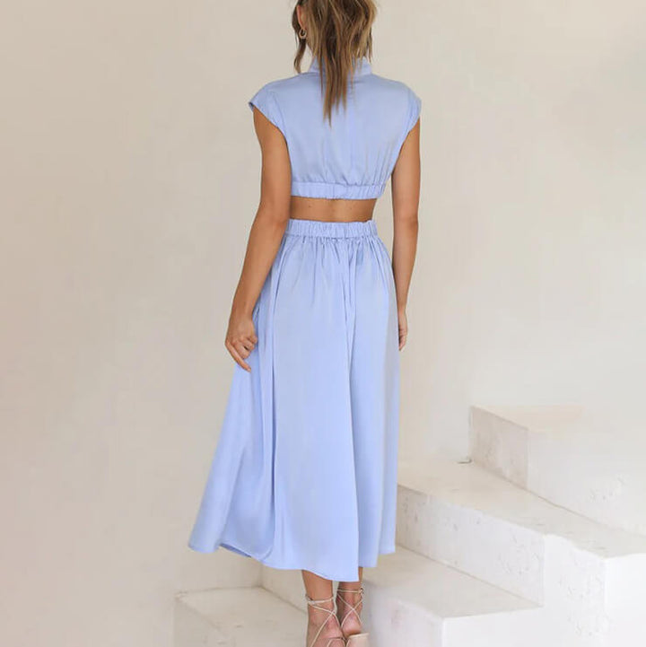 Corinna | Cut-Out Halter Dress Wedding Guest Midi