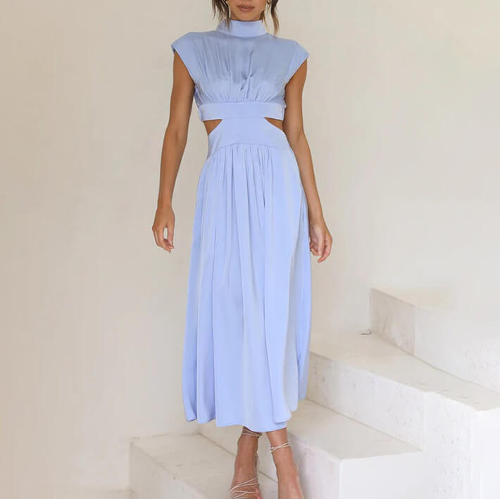 Corinna | Cut-Out Halter Dress Wedding Guest Midi