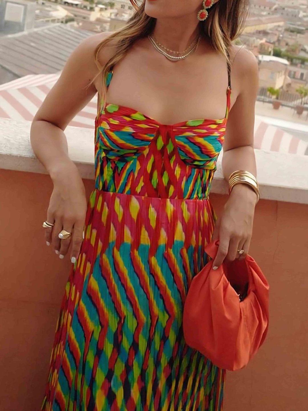 Amalfi | Printed Pleated Maxi Summer Dress