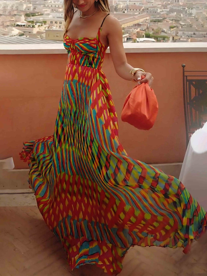 Amalfi | Printed Pleated Maxi Summer Dress