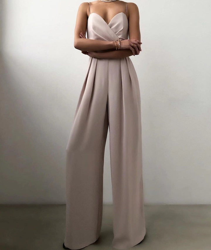 Isadora | Sweetheart Wrap Bodice Jumpsuit with Wide Leg Trousers
