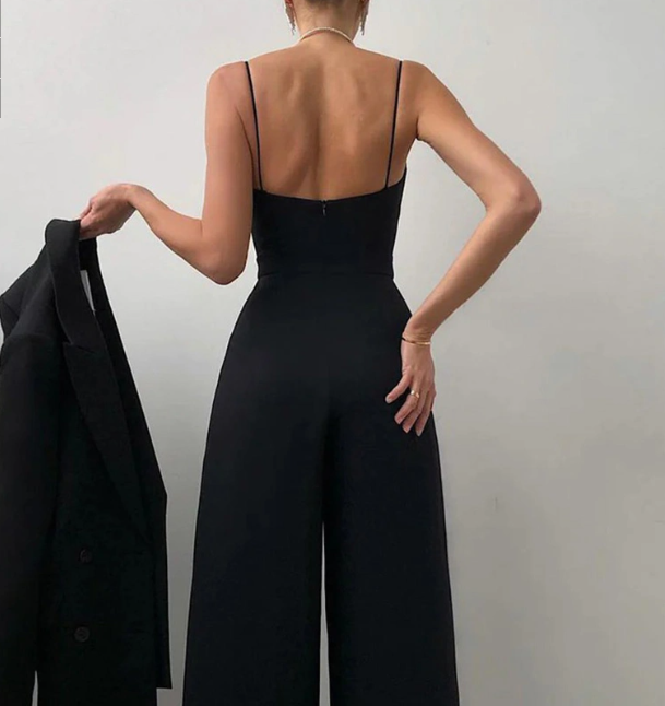 Isadora | Sweetheart Wrap Bodice Jumpsuit with Wide Leg Trousers